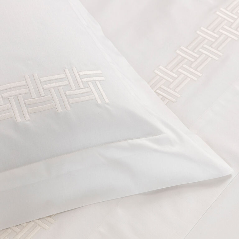 slide 3 Basket Weave Embroidered Boudoir Sham