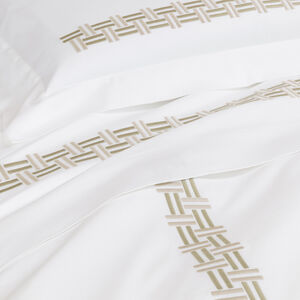 slide 4 Basket Weave Embroidery Duvet Cover Set