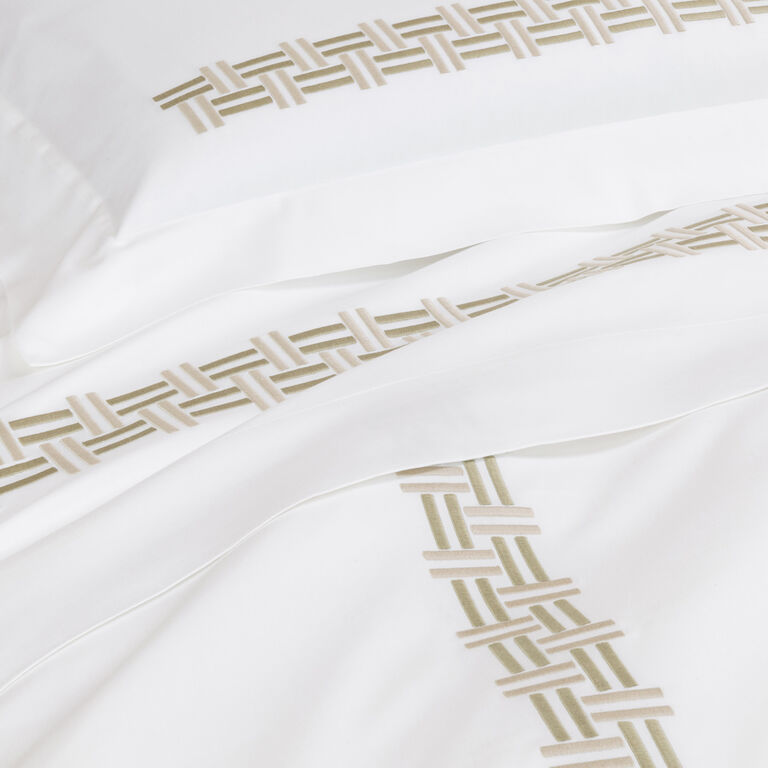 slide 4 Basket Weave Embroidery Duvet Cover Set