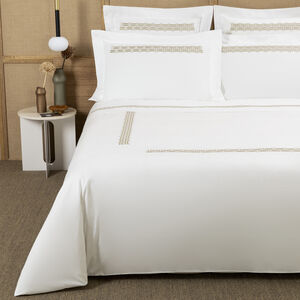 slide 1 Basket Weave Embroidery Duvet Cover Set