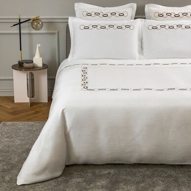 Links Embroidered Pure Linens Duvet Cover image