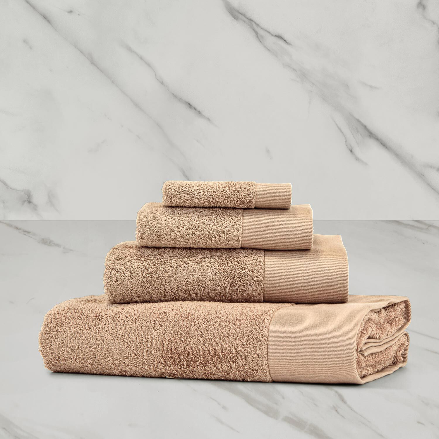 Frette Continuity Embroidered Bath Towel in Grey/Savage Beige, Cotton Sateen | Made in Italy