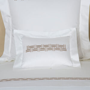 slide 1 Basket Weave Embroidered Boudoir Sham
