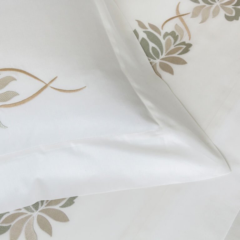 slide 3 Lotus Flower Embroidered Boudoir Sham