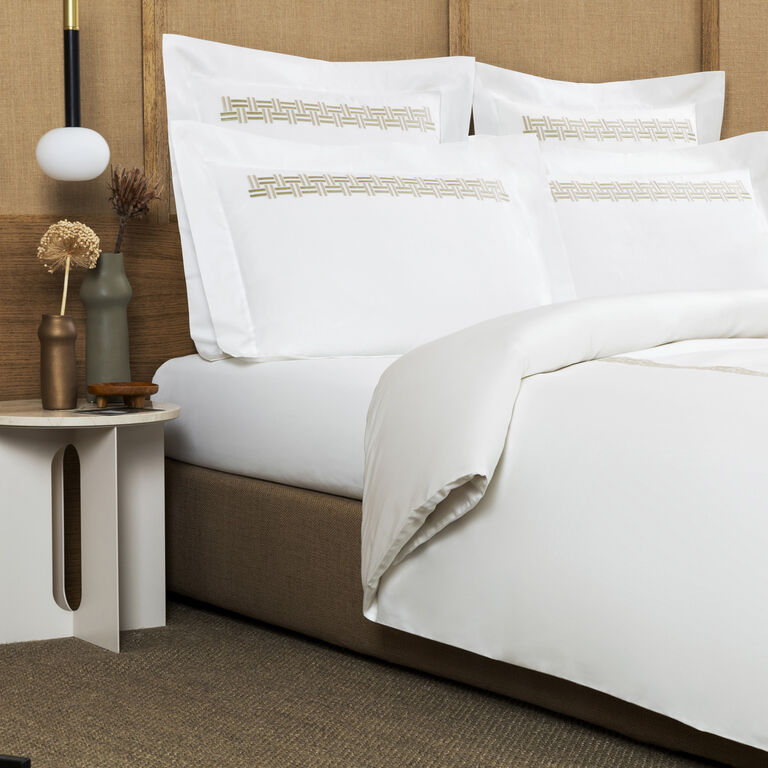 slide 2 Basket Weave Embroidery Duvet Cover