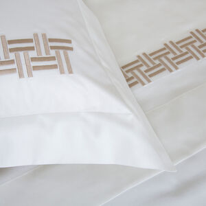 slide 3 Basket Weave Embroidered Euro Sham