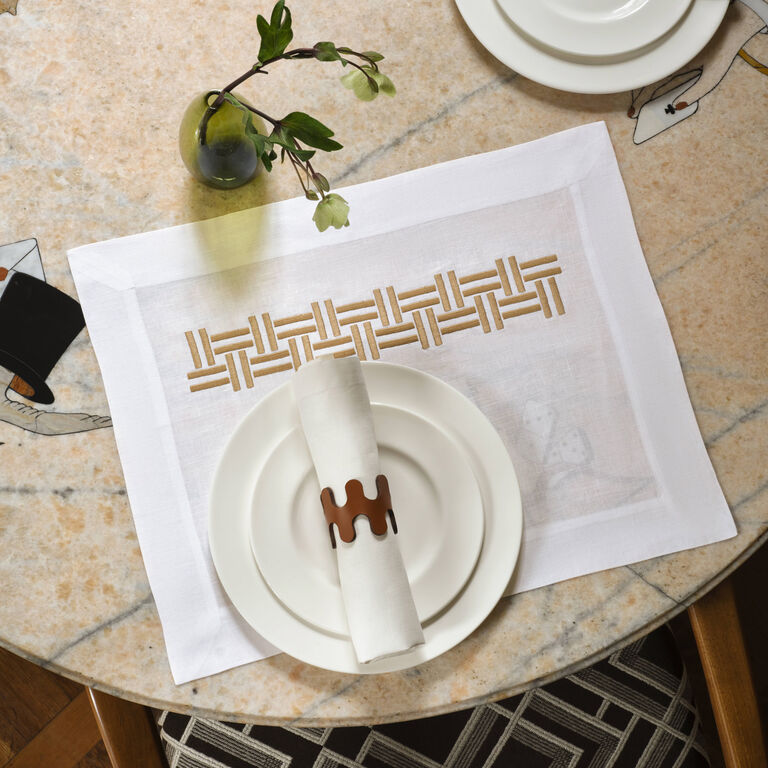 slide 1 Basket Weave Placemats and Napkins Set