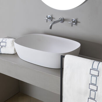 Bold Bicolor Embroidery Bath Sheet