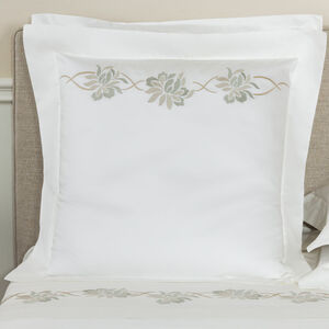 slide 1 Lotus Flower Embroidered Euro Sham