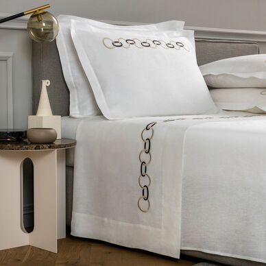 Links Embroidered Pure Linens Sheet Set