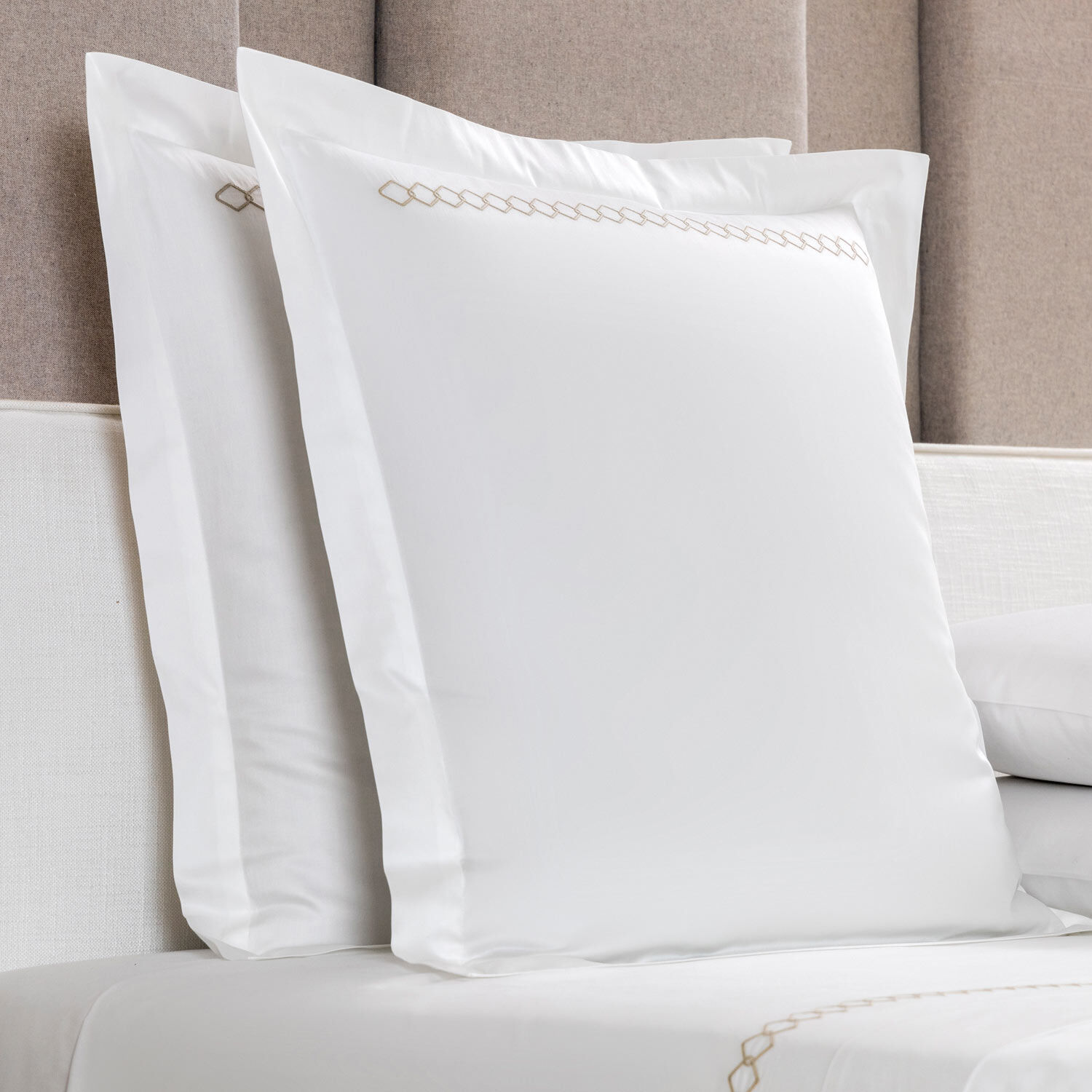 Rhombus Embroidered Euro Sham