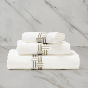 slide 1 Basket Weave Embroidery Hand Towel