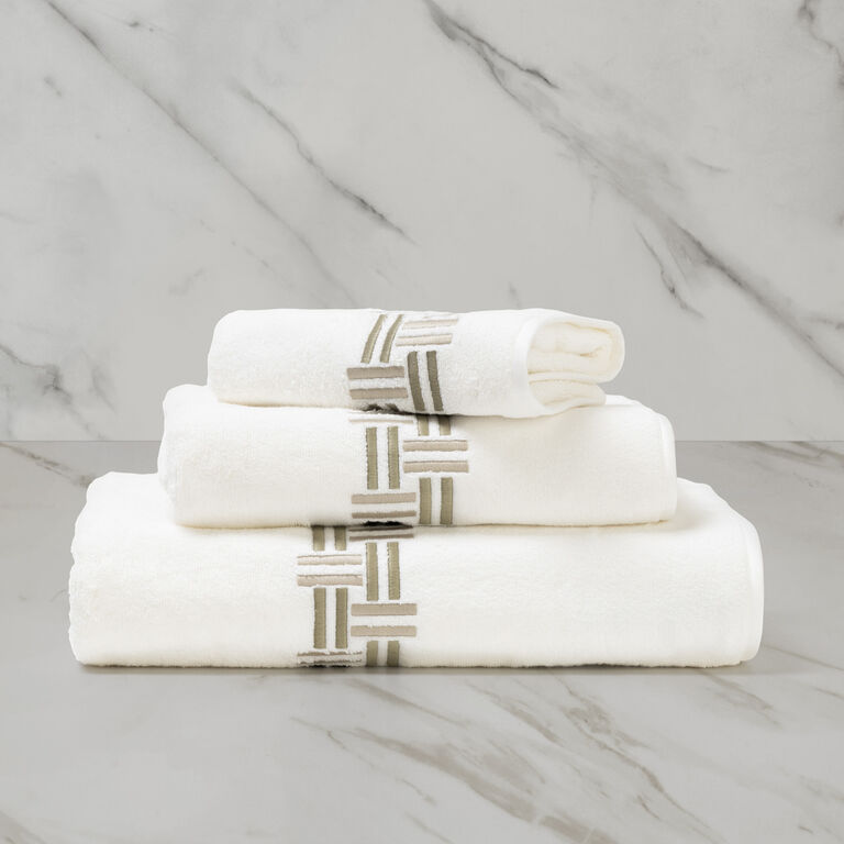 slide 1 Basket Weave Embroidery Hand Towel