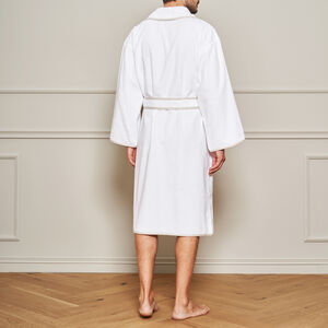 slide 4 Light Terry and Linen Crepe Bathrobe