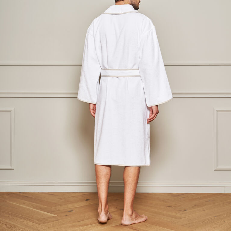 slide 4 Light Terry and Linen Crepe Bathrobe
