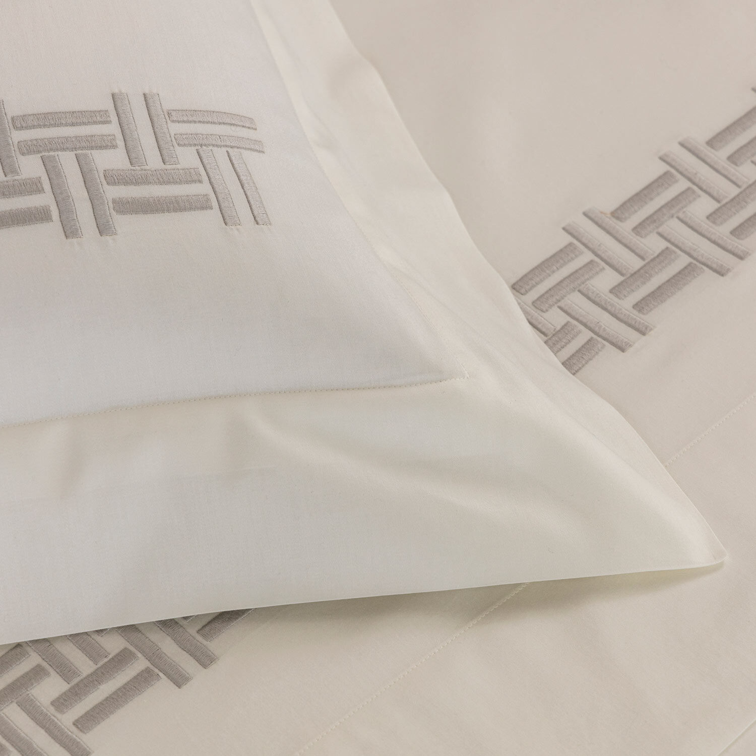 Basket Weave Embroidered Sham