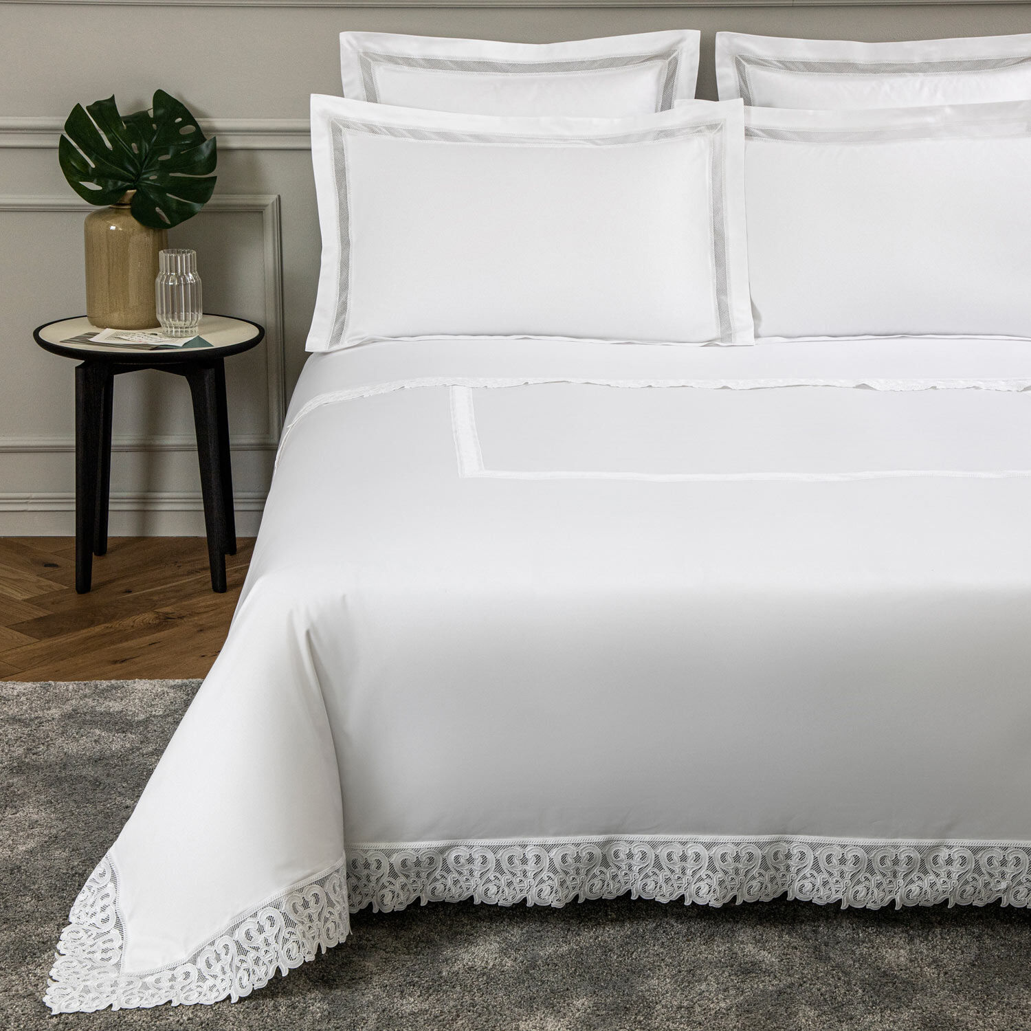 slide 1 Ornate Medallion Lace Duvet Cover