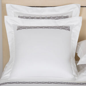 slide 1 Basket Weave Embroidered Euro Sham
