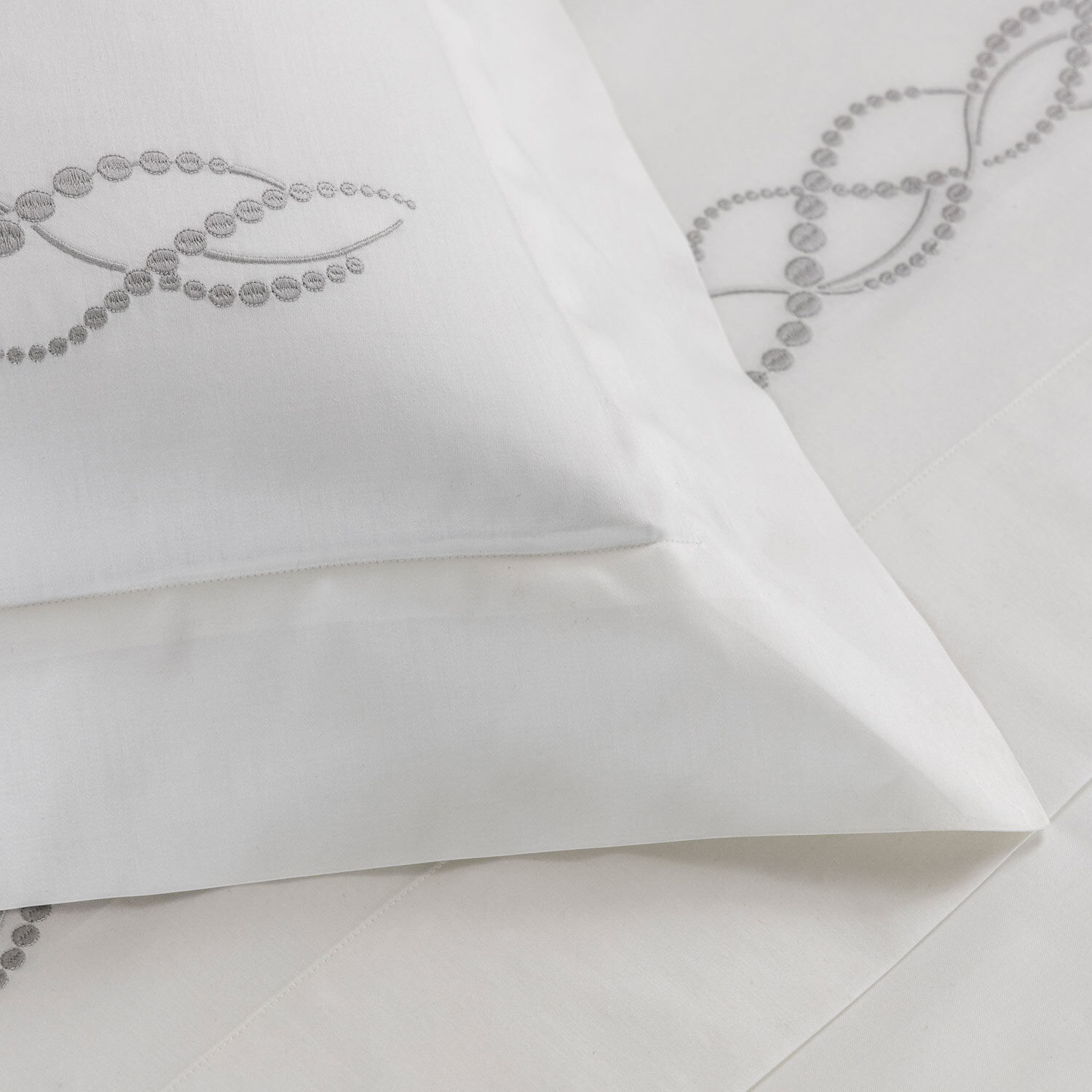 Pearls Embroidered Euro Sham