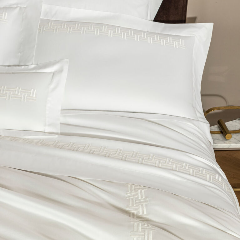 slide 5 Basket Weave Embroidered Boudoir Sham