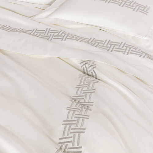 Basket Weave Embroidered Euro Sham