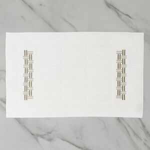 slide 2 Basket Weave Embroidery Bath Mat