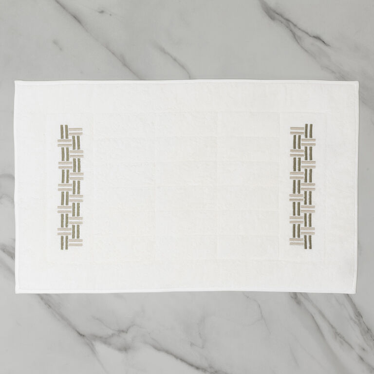slide 2 Basket Weave Embroidery Bath Mat
