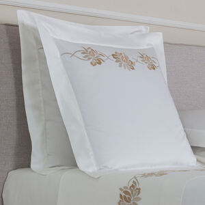 slide 2 Lotus Flower Embroidered Euro Sham
