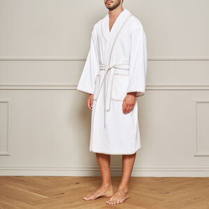 slide 2 Light Terry and Linen Crepe Bathrobe