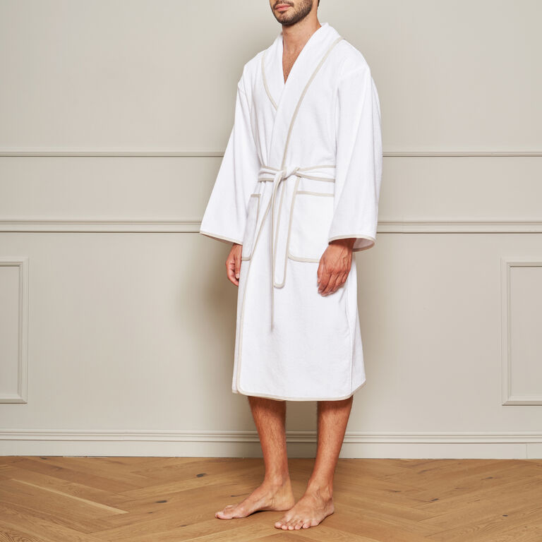 slide 2 Light Terry and Linen Crepe Bathrobe