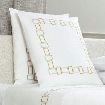 Bold Bicolor Embroidery Euro Pillowcase