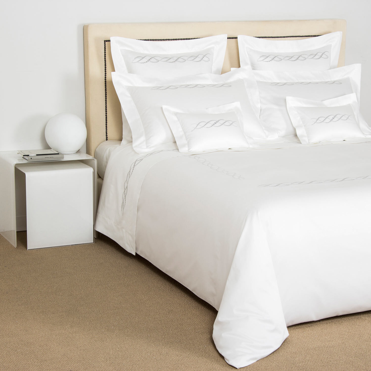 Pearls Embroidered Boudoir Sham