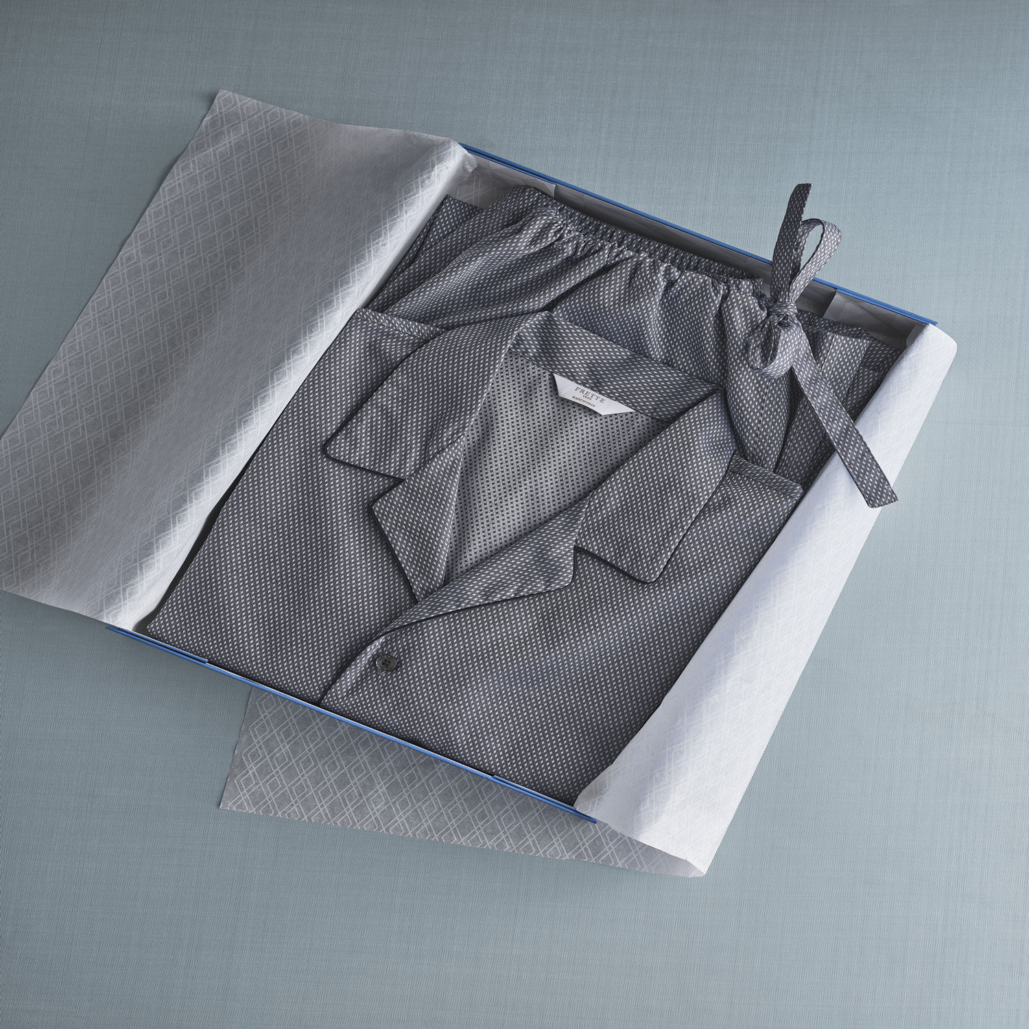 Frette Men's Emone Pyjamas in Sapphire Size L, Cotton | Made in Italy
