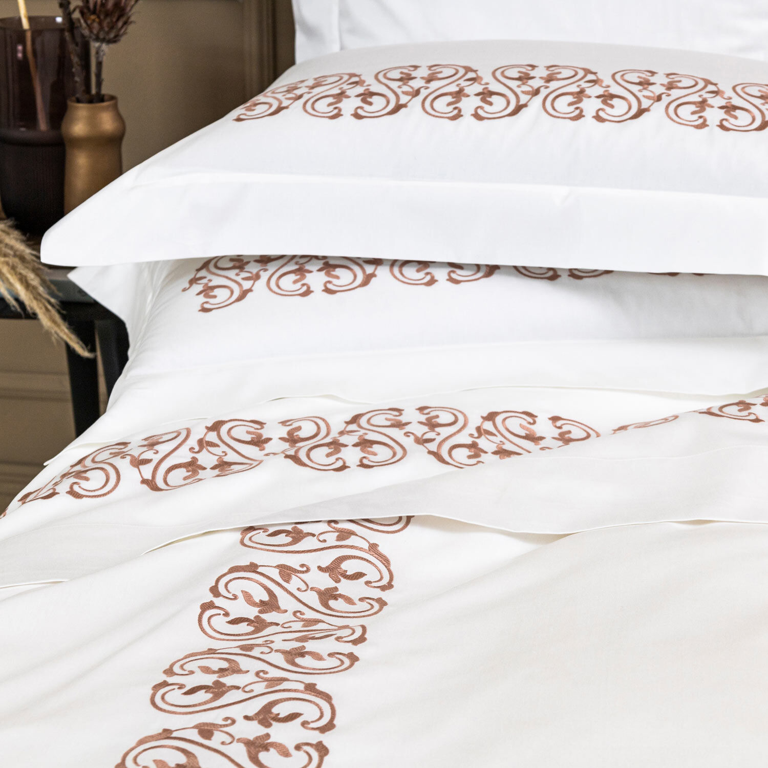 Ornate Medallion Embroidered Duvet Cover