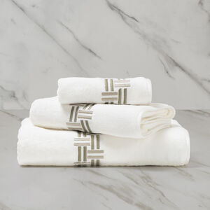 slide 1 Basket Weave Embroidery Bath Towel