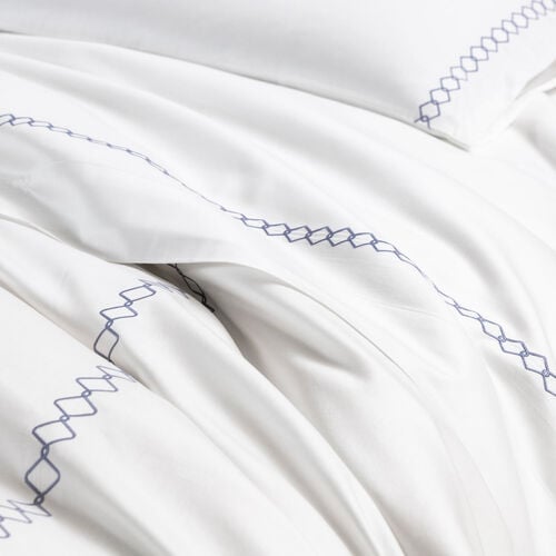 Rhombus Embroidered Duvet Cover