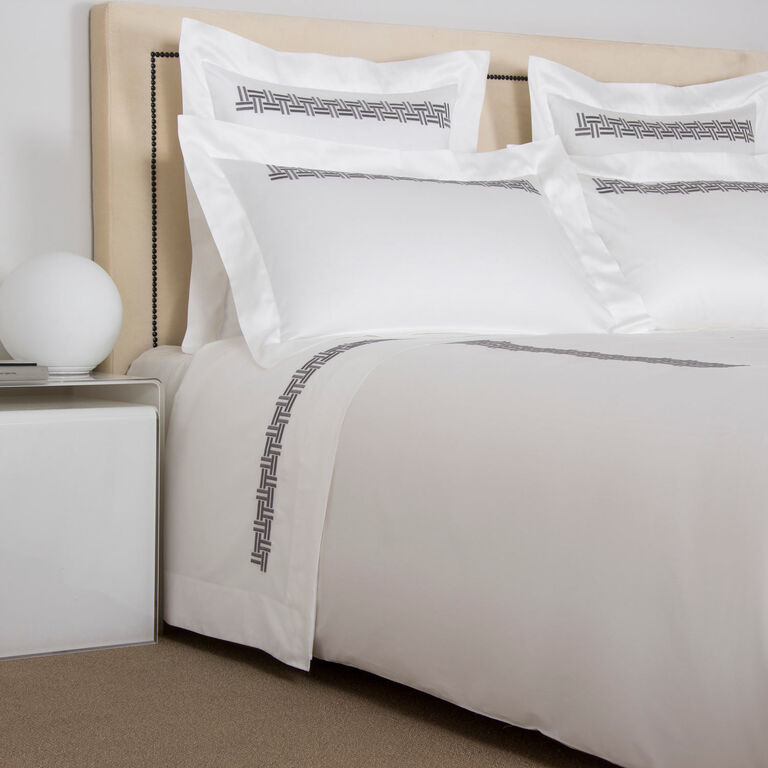 slide 2 Basket Weave Embroidered Duvet Cover