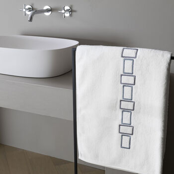Bold Bicolor Embroidery Bath Sheet