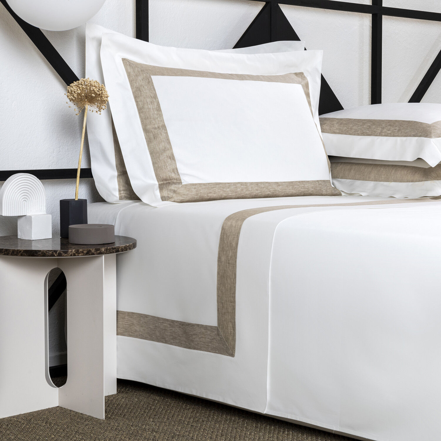 H by Frette Percale Simple Sheet Set (Queen) Luxury AllWhite Bedding