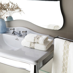 slide 4 Basket Weave Embroidery Bath Towel
