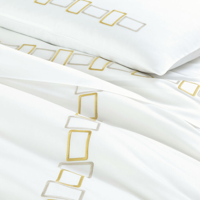 slide 5 Bold Bicolor Embroidery Duvet Cover