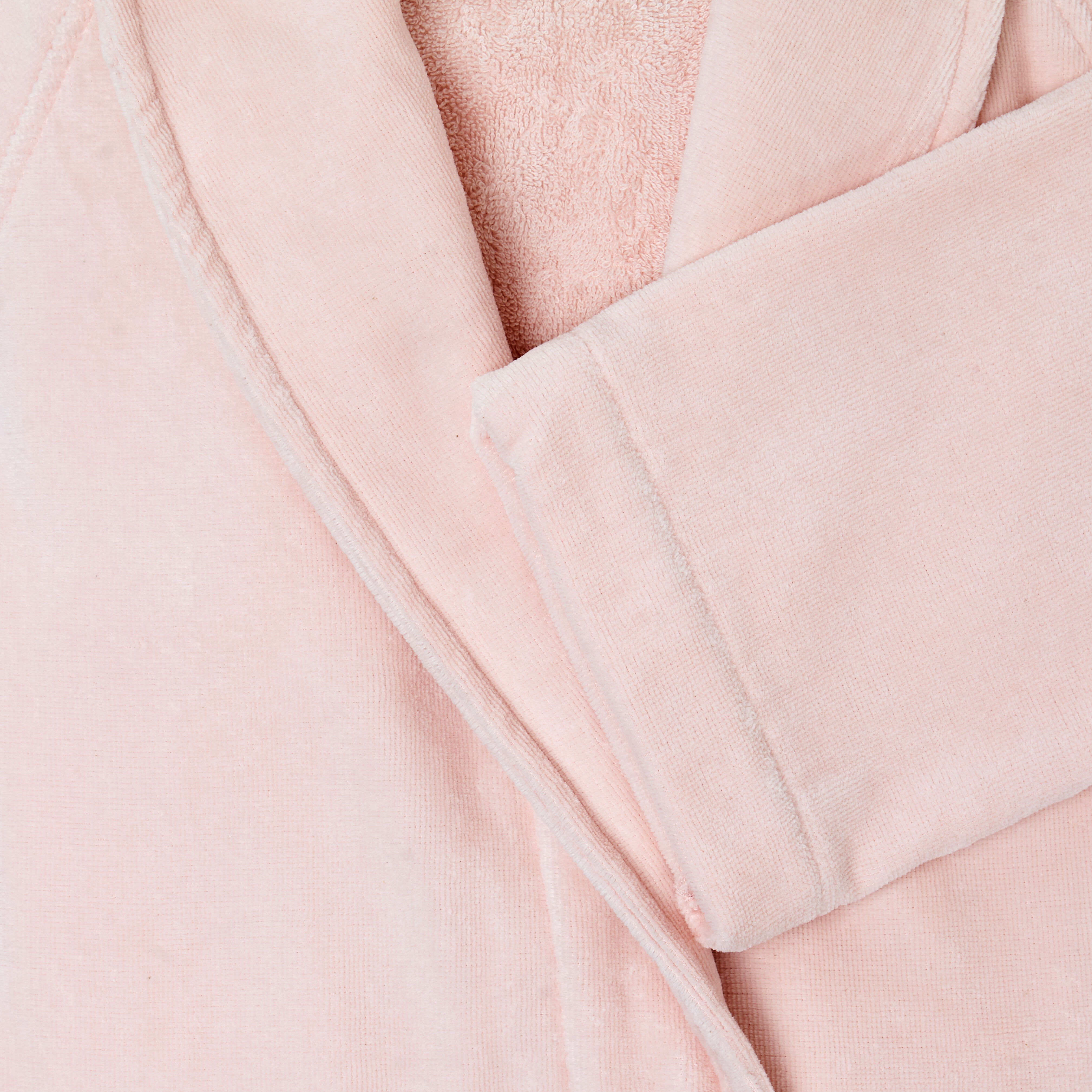 slide 2 Velour Shawl Collar Robe Rose