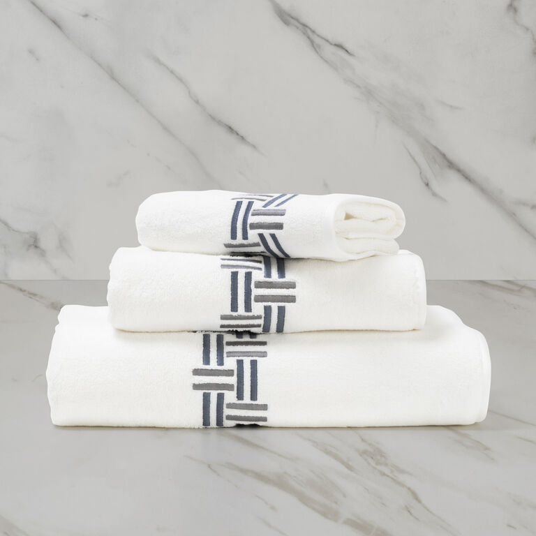 slide 1 Basket Weave Embroidery Hand Towel