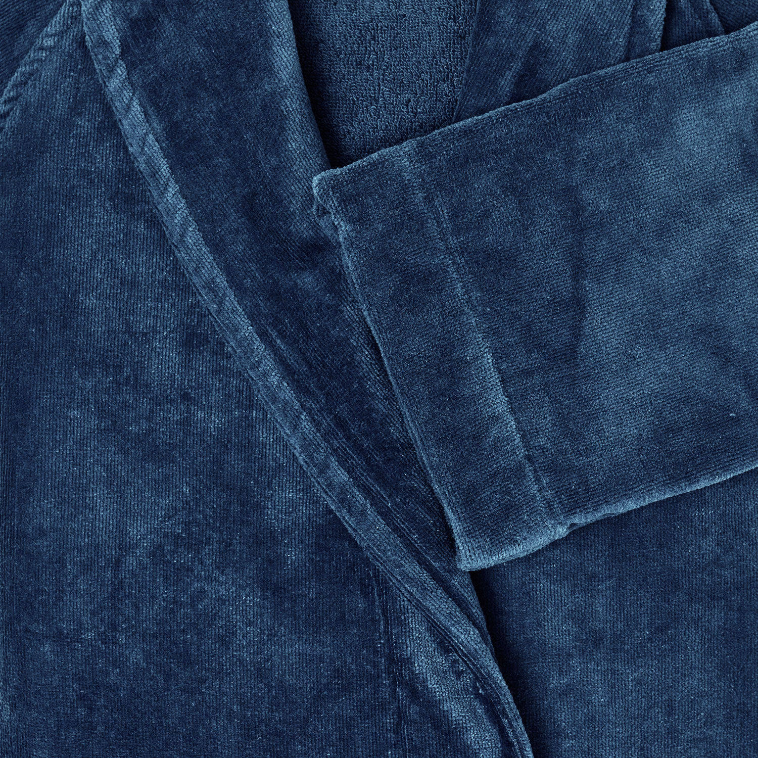 slide 2 Velour Shawl Collar Robe Navy