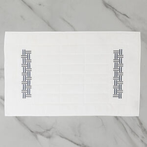 slide 2 Basket Weave Embroidery Bath Mat