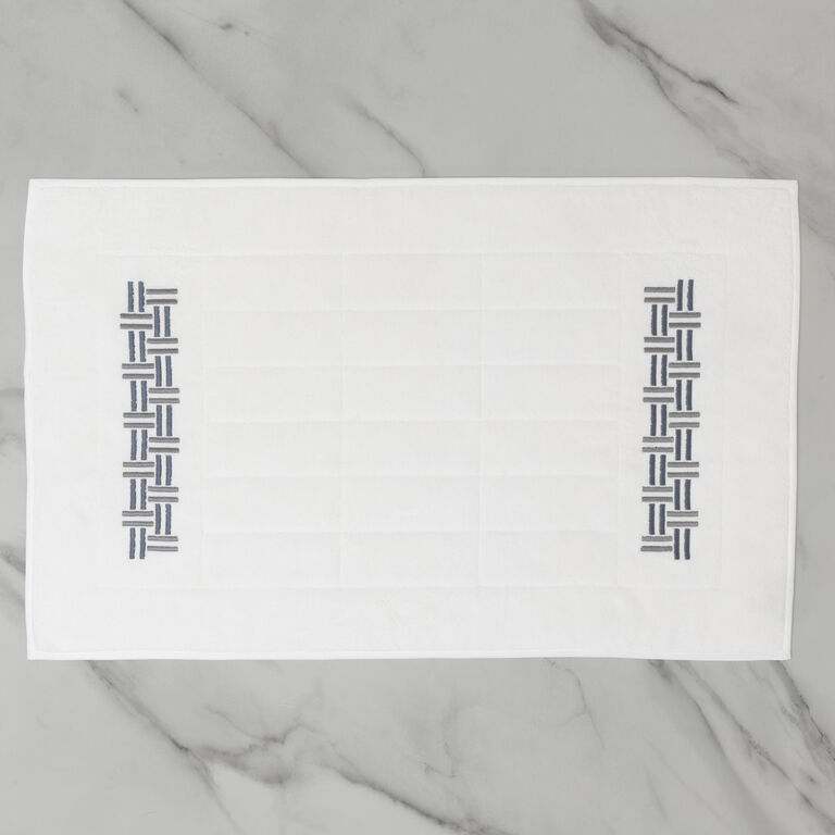 slide 2 Basket Weave Embroidery Bath Mat