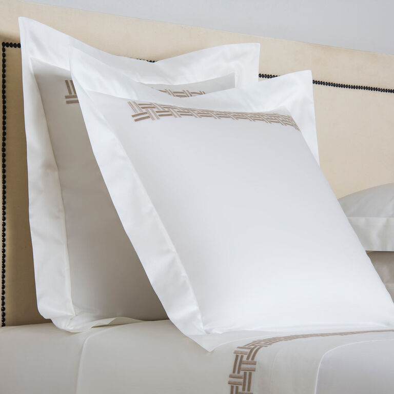 slide 2 Basket Weave Embroidered Euro Sham
