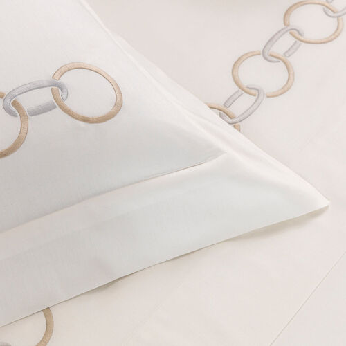 Frette - Links Embroidered Towel - Savage Beige/Gray - Bath Sheet