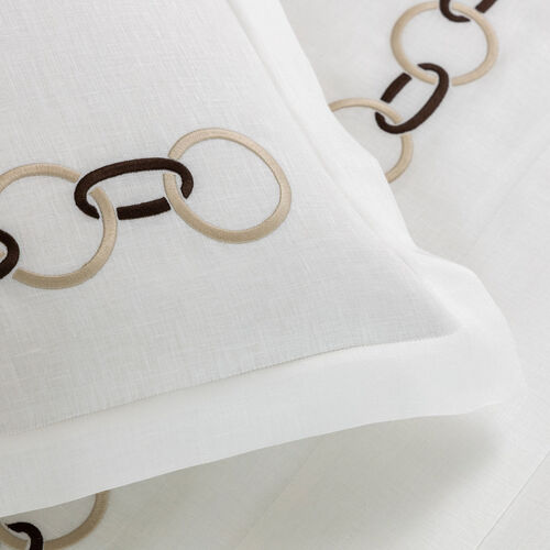 Links Embroidered Pure Linens Boudoir Sham