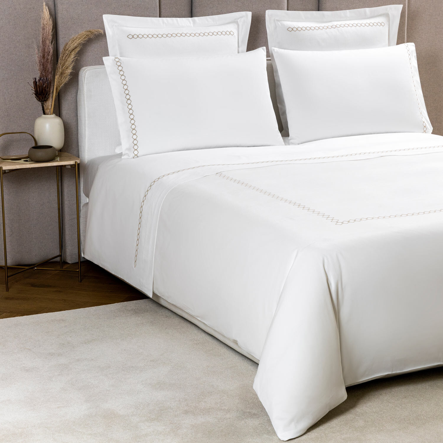 Rhombus Embroidered Euro Sham